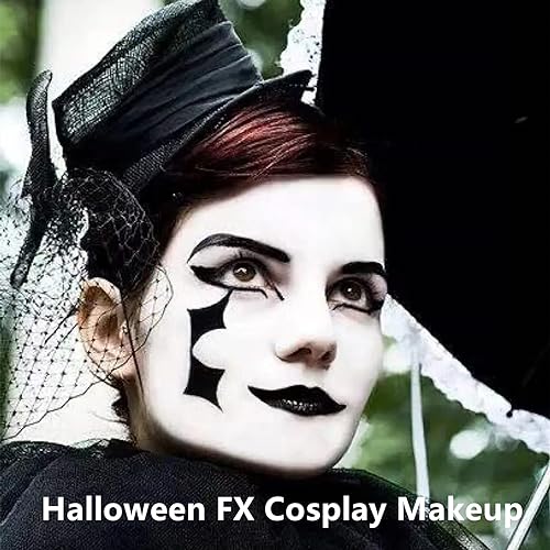 Face Paint Stick White & Black Full Coverage Washable Halloween Cosplay SFX Makeup - Variation: White + Black