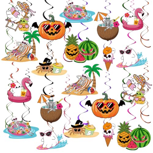 Summer Halloween Hanging Decorations Set - 52 Pcs Spooky & Vibrant Party Decor