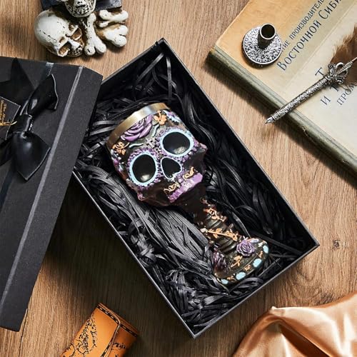 Purple Gothic Skeletal Skull Wine Goblet - Halloween Horror Party Drinkware