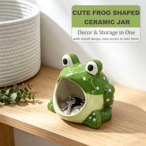 Ceramic Frog Candy Dish - Big-Mouthed Decorative Jewelry & Key Bowl - Frog Variation