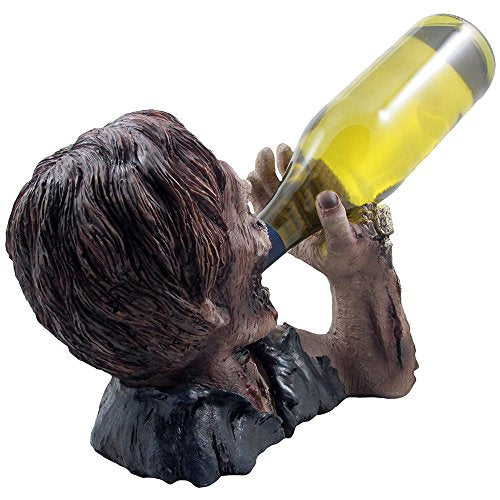 Halloween Zombie Wine Bottle Holder Decor - Ghoulish Gothic Sculpture
