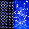Blue Battery Operated Fairy String Lights - 50 Pack, 7ft Waterproof LED Decor