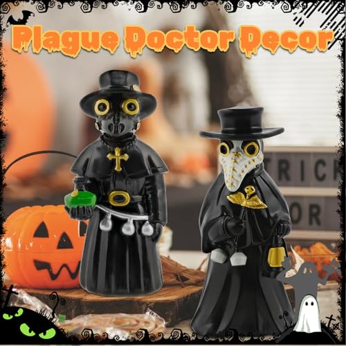 Plague Doctor Figurines - Resin Gothic Halloween Decor, 2 Pcs - Variation of THIS listing
