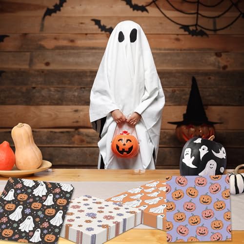 Halloween Paper Napkins 50Pcs Ghost Pumpkin Party Supplies for Kids & Adults