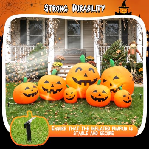 OZMI 7.5ft Halloween Inflatable Pumpkins Family Yard Decor Outdoor