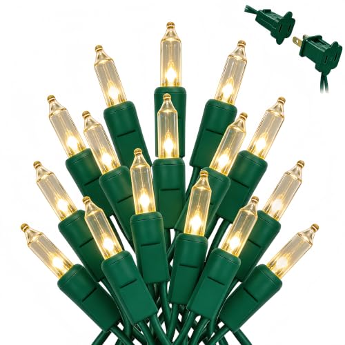 Wabarle Connectable Christmas Lights 100 Count Warm White Indoor Outdoor 2-Pack