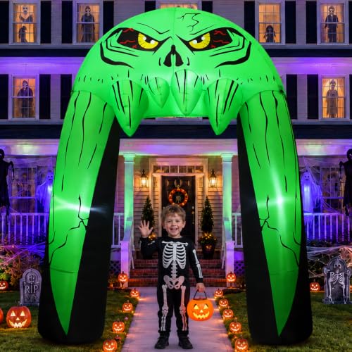 10 FT Halloween Inflatable Archway with Built-in LEDs Outdoor Yard Decoration