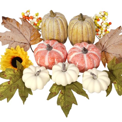 Autumn Decor Set - 15 PCS Artificial Pumpkin Fall & Thanksgiving Decor