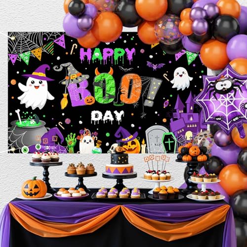 Happy Boo Day Halloween Birthday Banner Backdrop 6x3.6ft Decoration