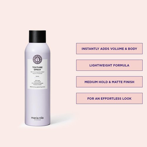 Maria Nila Texture Spray - Moisturizing Hold 2/5 for Instant Volume & Texture | 100% Vegan, 8.4 Fl Oz