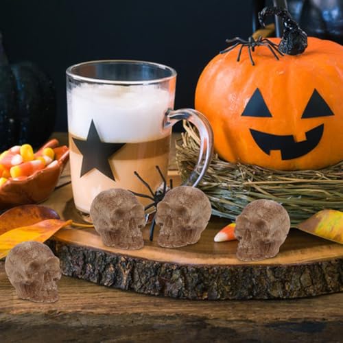 Halloween Mini Skull Figurines Set - 20 Realistic Resin Skeleton Heads for Decorations