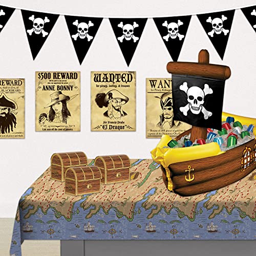 Pirate Ship Inflatable Treasure Chest Coolers - 2 Pack, 72 Can Capacity