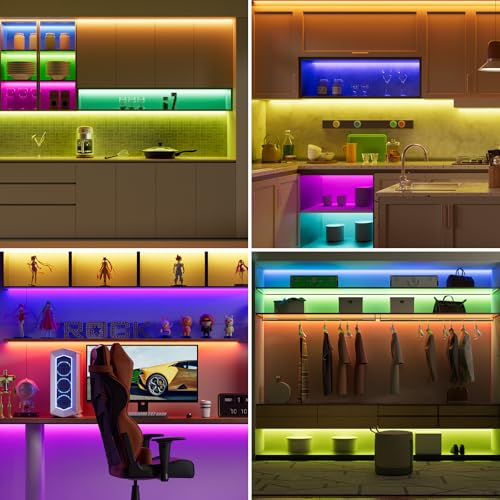 PAUTIX RGB COB LED Strip Light Kit 9.84ft/3m Color Changing Smart Tape - Alexa/Google Compatible