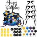 Purple Black Button Cake Topper Decorations Set for Halloween & Birthday Parties