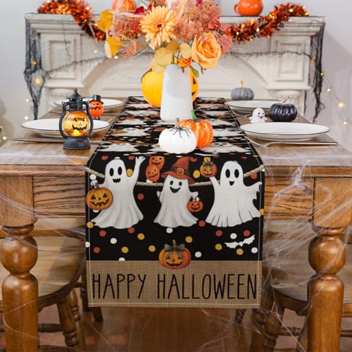 Halloween Table Runner 13x48 Inch Pumpkin Spooky Fall Home Decor