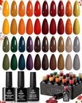 Beetles Fall Gel Nail Polish Set - Cozy Campfire Variation, 20 Autumn Colors