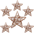 6 Pcs 12 Inch Star Shaped Natural Grapevine Wreath Set for DIY Crafts & Holiday Decor