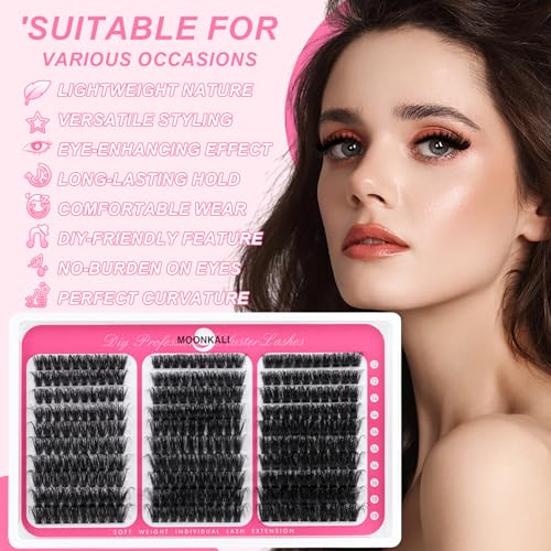 Lash Clusters 60D 80D 100D Mix Individual Eyelash Extensions - 12-18mm Thick Volume, Reusable, Waterproof, DIY False Mink Lashes - Variation: LASH-60D 80D 100D