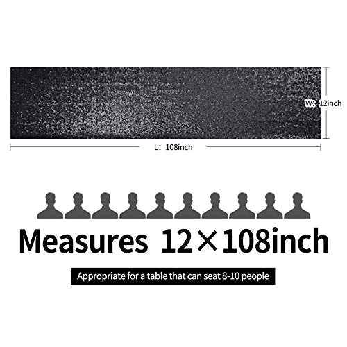 12x72 Inch Black Sequin Table Runner Set - 2PCS for Wedding & Party Decor Variation of 12"x72" 2PCS / Black
