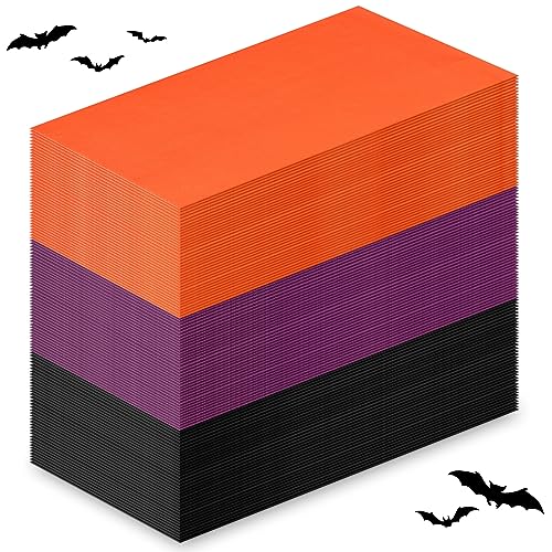 Halloween Disposable Paper Napkins Set - Purple, Orange, Black, 120 Pack with 3 Layers