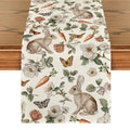 Easter Bunny Carrots Flower Table Runner 13x120 Inch Seasonal Spring Kitchen Decor