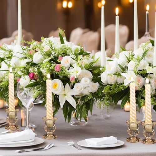 Clear Glass Candlestick Holders Set of 90 - 2.5 Inch Taper Candle Holders for Wedding, Dining, Decor