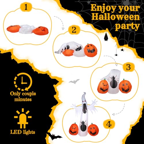 11.8FT Halloween Inflatable Ghost Spider Pumpkin Decoration - Giant Outdoor Decor