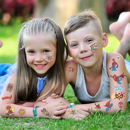 Spider-Man Temporary Tattoos Stickers for Kids - 10 Sheets Party & Classroom Decor
