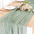 Sage Green Cheesecloth Table Runner 10ft - Rustic Boho Wedding & Party Decor
