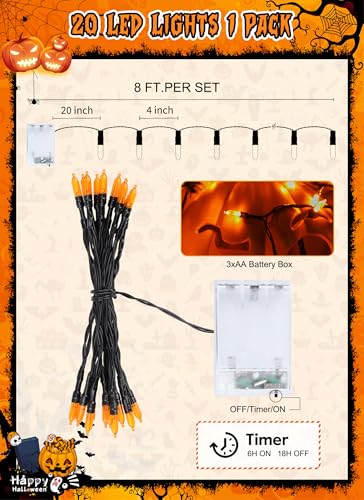 Brightown Orange Battery Operated String Lights with Timer - 1 Pack