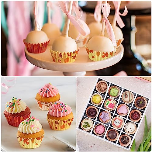 Fall Mini Cupcake Liners - 600 Pcs Autumn Pumpkin Maple Leaf Baking Cups - Thanksgiving Halloween Party Supplies