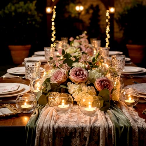 Clear Glass Candle Holders Set of 36 - Votive & Tealight Holders for Wedding & Party Decor - Variation: 36 Clear
