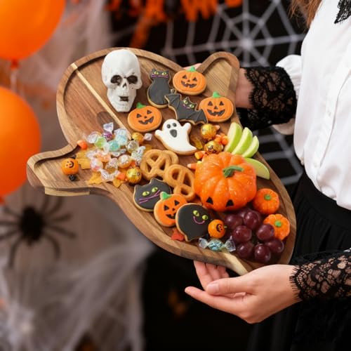 Potchen Ghost Halloween Wooden Charcuterie Board & Serving Tray - Acacia Wood