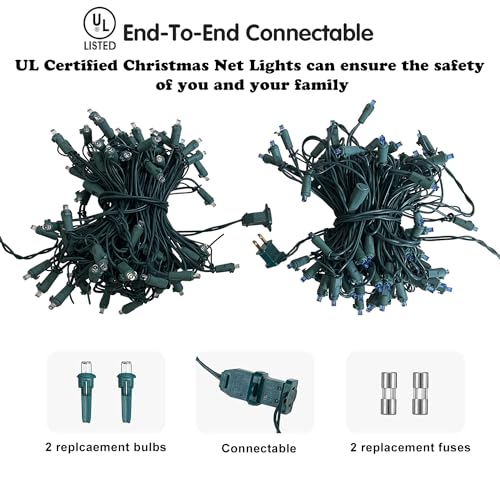 Blue LED Christmas Net Lights 5ft x 5ft Outdoor Indoor Holiday Decor Connectable