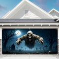 Halloween Garage Door Banner Cover - Cemetery Ghosts 7 x 16 FT Outdoor Decor - Spooky Party Supplies