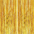 Gold Foil Curtain Backdrop for Party Decorations - 2 Pack