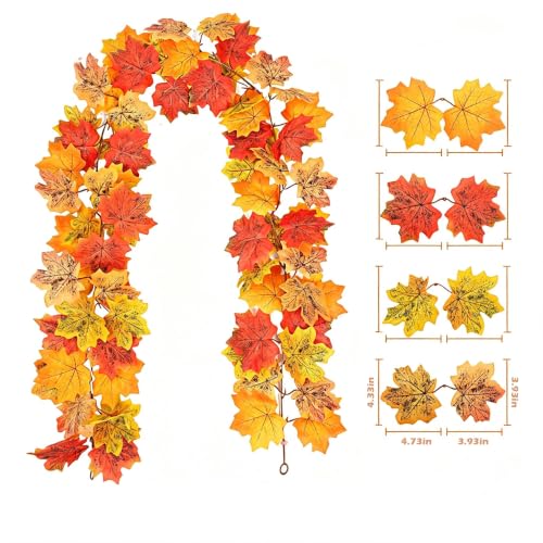 Fall Leaves Garland - 78.7 Inch Autumn Decor for Halloween & Thanksgiving - Variation of THIS listing