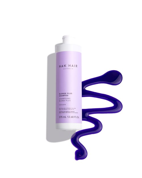 NAK Hair Blonde Plus Shampoo 375ml - Strong Blonde Toning Shampoo