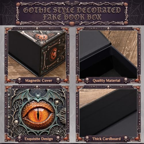 Halloween Eye Spell Book Boxes Set of 3 - Gothic Nesting Storage Decor