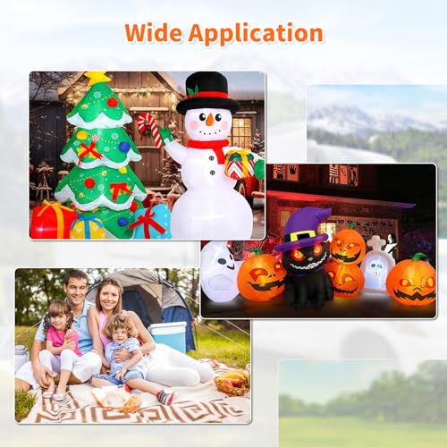 34-Piece Inflatable Stakes and Tethers Set for Halloween & Holiday Decorations