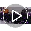 Pre-Lit Halloween Garland 6ft Black Norfolk Pine with Purple LED Lights