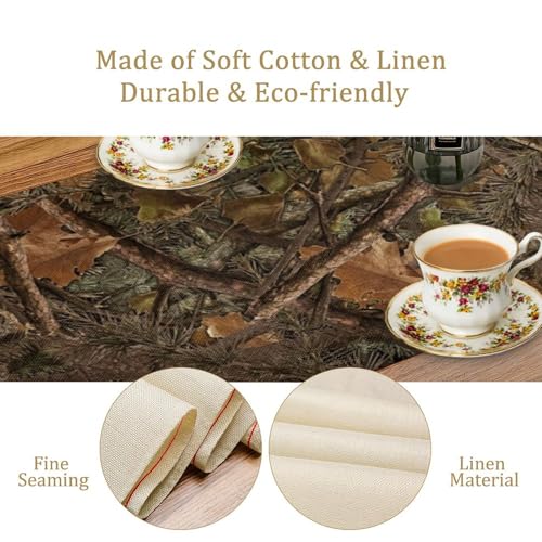 Forest Camouflage Table Runner W13 x L108 - Lodge Cabin Decor