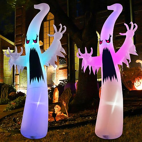 Halloween Ghost Inflatable Decorations with LED Lights - 6FT & 12FT Outdoor Inflatables