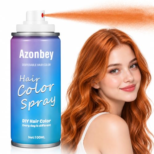 Temporary Hair Color Spray - Orange, Washable, Party & Halloween Use - Variation 03#Orange