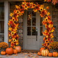 Fall Leaf Garland with Lights - 13.2ft Autumn Decor for Indoor & Outdoor