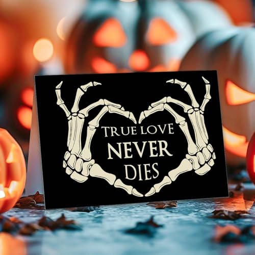 Halloween Skeleton Hands Heart Shape Greeting Card - Variation HS-273