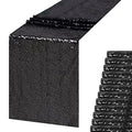 Black Sequin Table Runner Set - 12 Pack 12x108 Inches for Weddings & Parties - Variation: 12" x 108" Black 12pcs