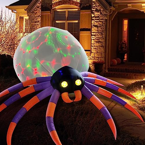 8FT Halloween Inflatable Spider with Magic LED Lights - Yard Decor, Blow Up Lawn Decoration - Variation: Spider-A