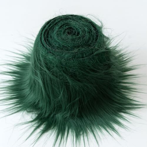 Faux Fur Fabric Precut Fluffy Fuzzy Craft Strips - Forest Green 36 x 62 Inch