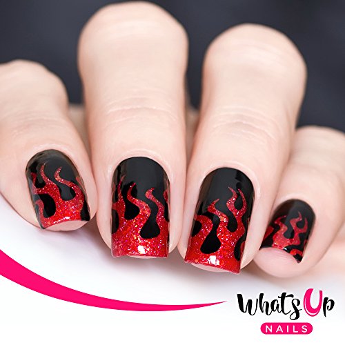 Halloween Nail Vinyl Stencils 4 Pack - Fire, Slime Drips, Spider Web, Pumpkin Faces